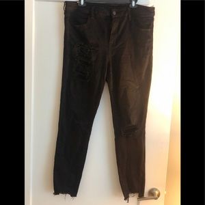 American Eagle black distressed jeans